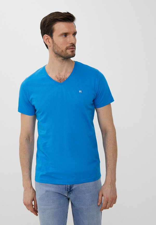 мужская футболка с коротким рукавом basics & more, голубая