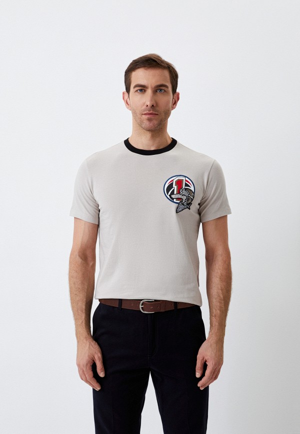 мужская футболка trussardi, бежевая