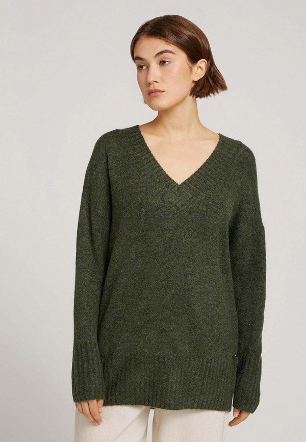 женский пуловер tom tailor, зеленый