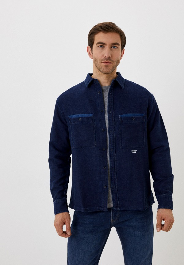 мужская джинсовые рубашка denham, синяя