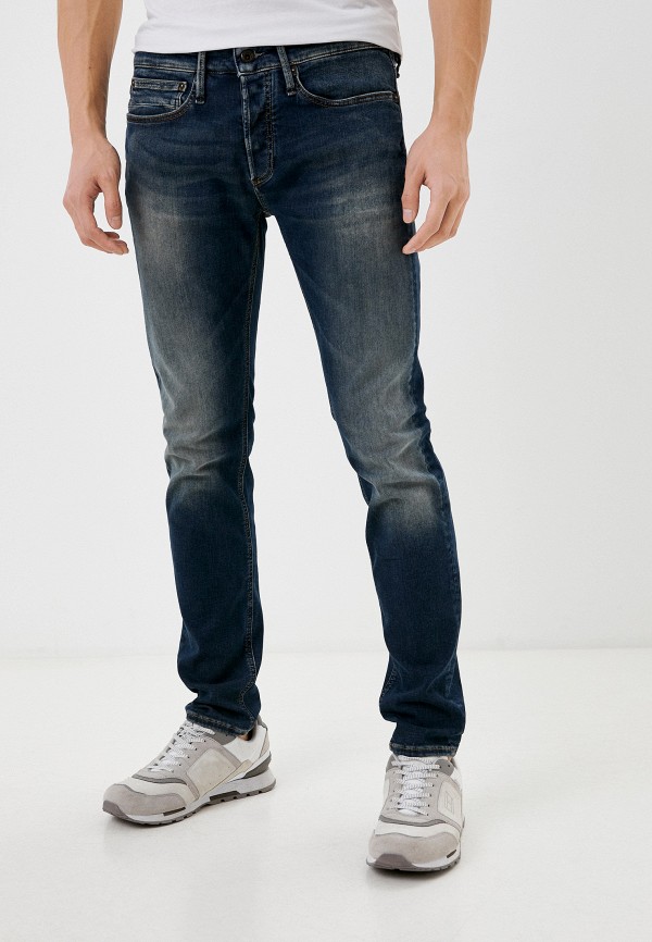 мужские зауженные джинсы denham, синие