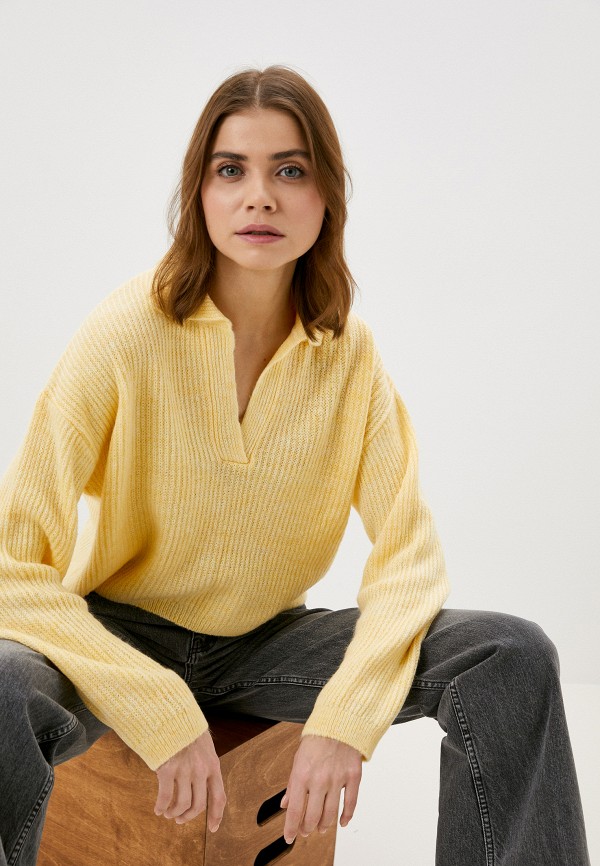 женский пуловер topshop, желтый