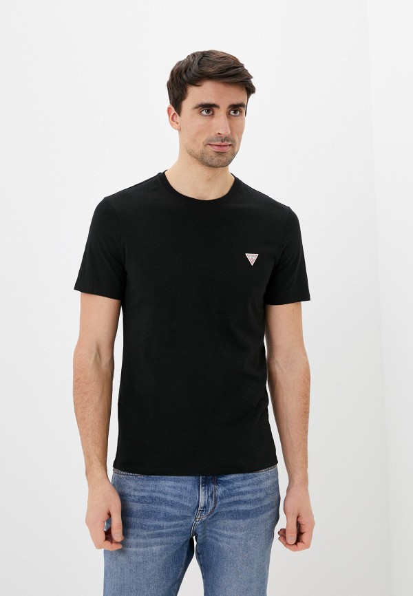 мужская футболка с коротким рукавом guess, черная