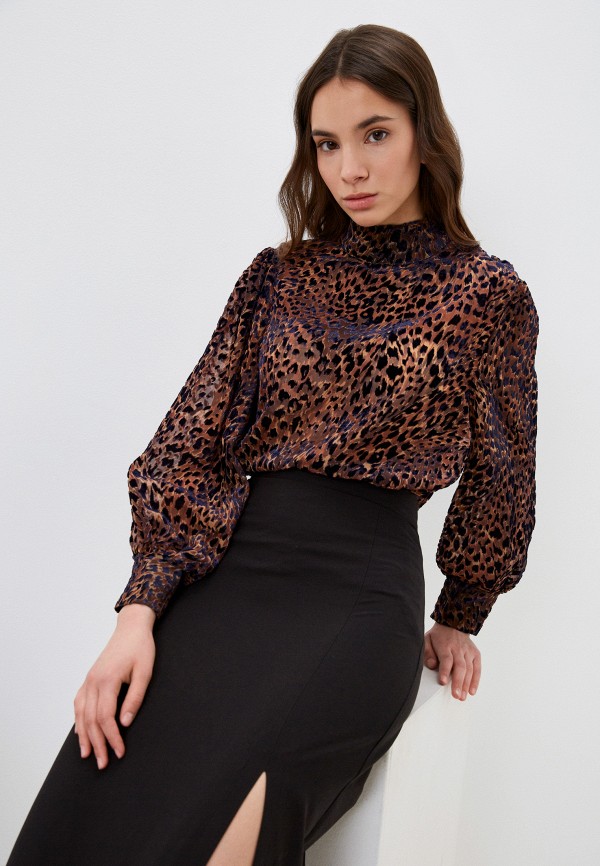 женская блузка zibi london, коричневая