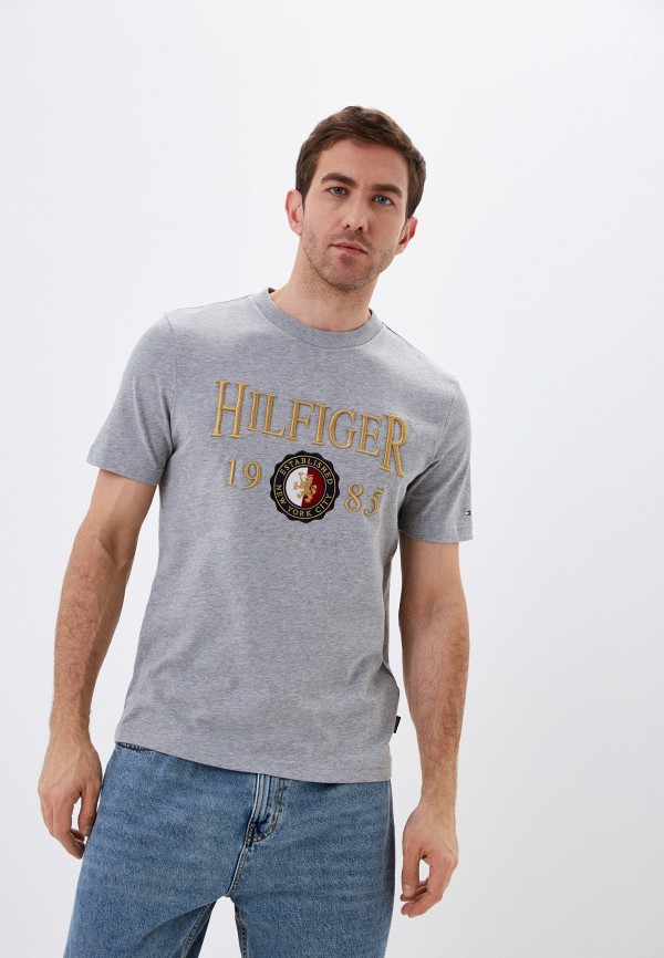 мужская футболка с коротким рукавом tommy hilfiger, серая