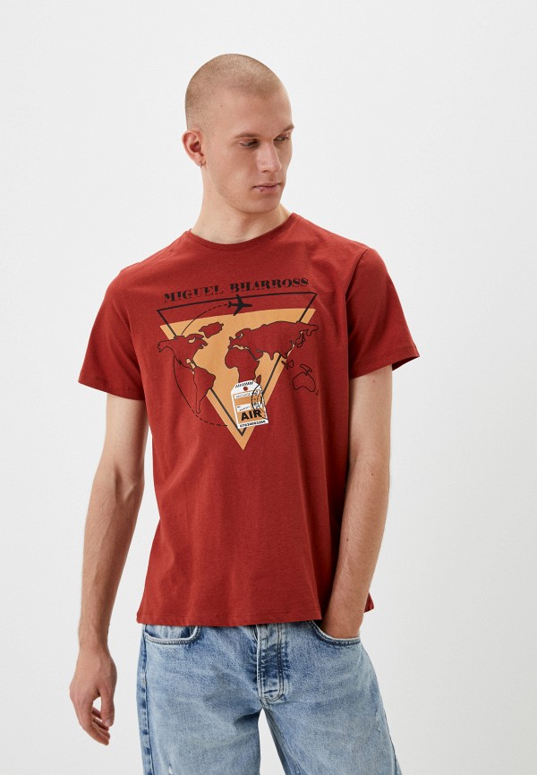 мужская футболка с коротким рукавом miguel bharross, коричневая