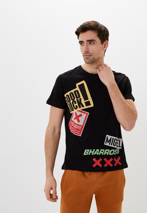 мужская футболка с коротким рукавом miguel bharross, черная