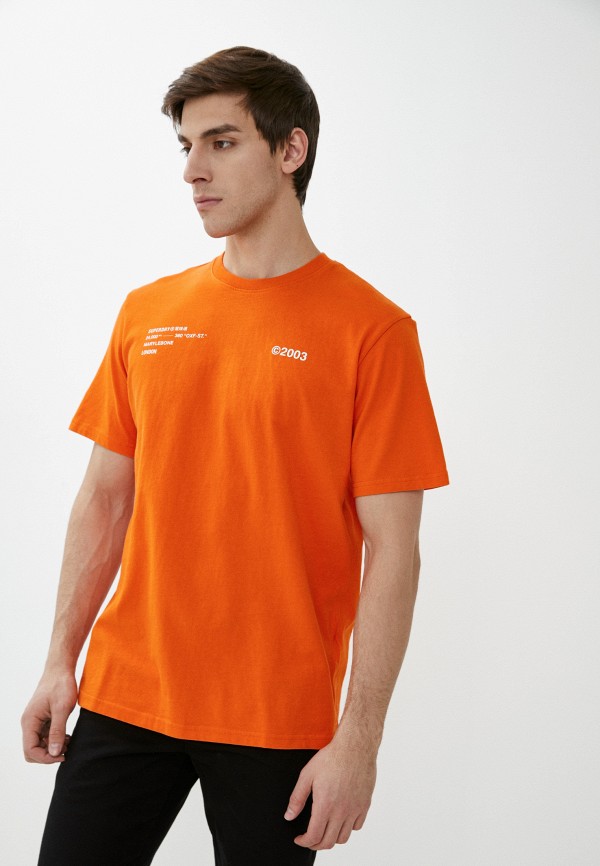 мужская футболка с коротким рукавом superdry, оранжевая