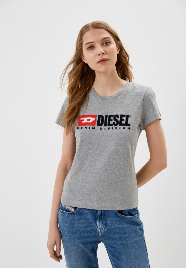 женская футболка diesel, серая