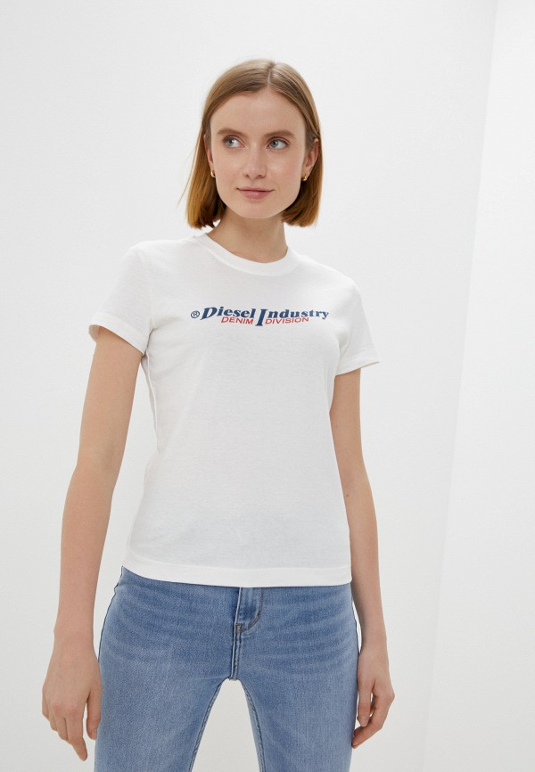 женская футболка diesel, белая