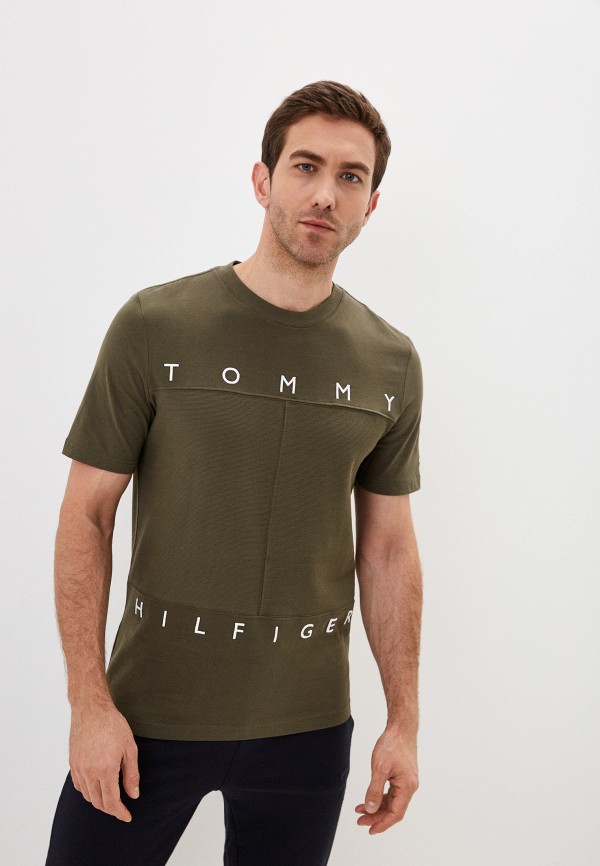 мужская футболка с коротким рукавом tommy hilfiger, хаки