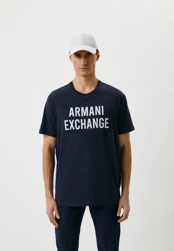 мужская футболка armani exchange, синяя