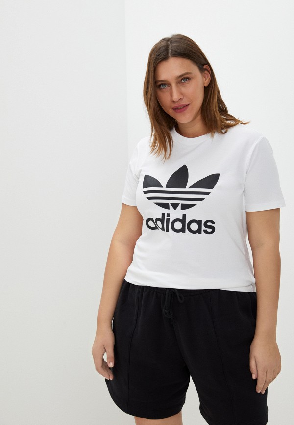 женская спортивные футболка adidas, белая