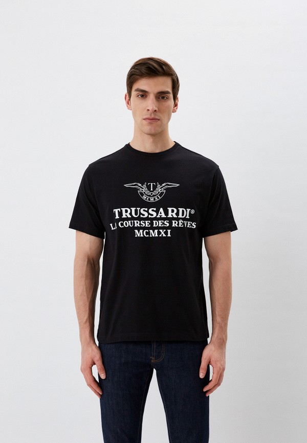 мужская футболка trussardi, черная