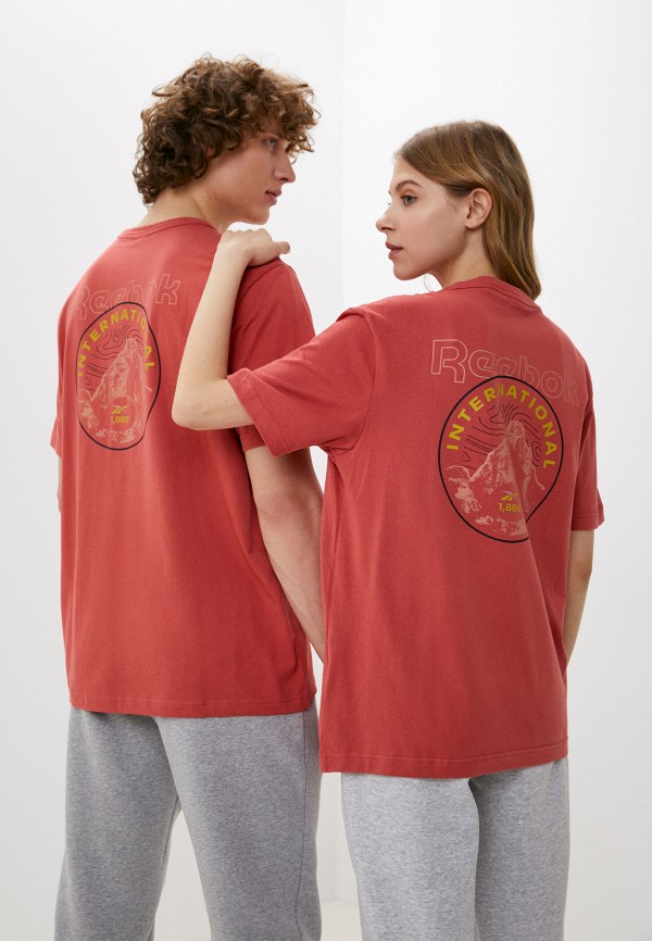 женская спортивные футболка reebok classic, красная