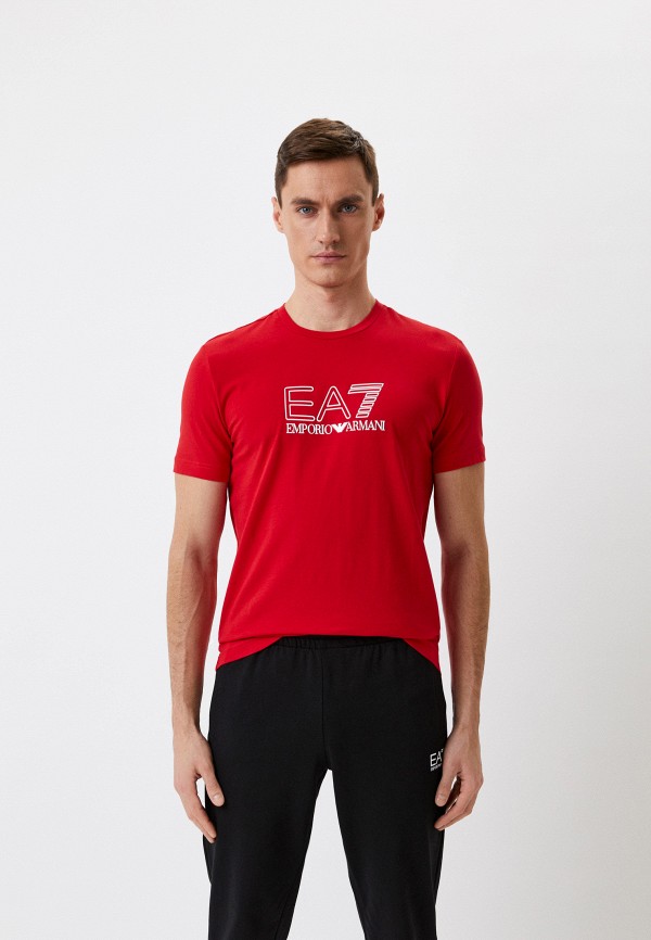 мужская футболка ea7, красная