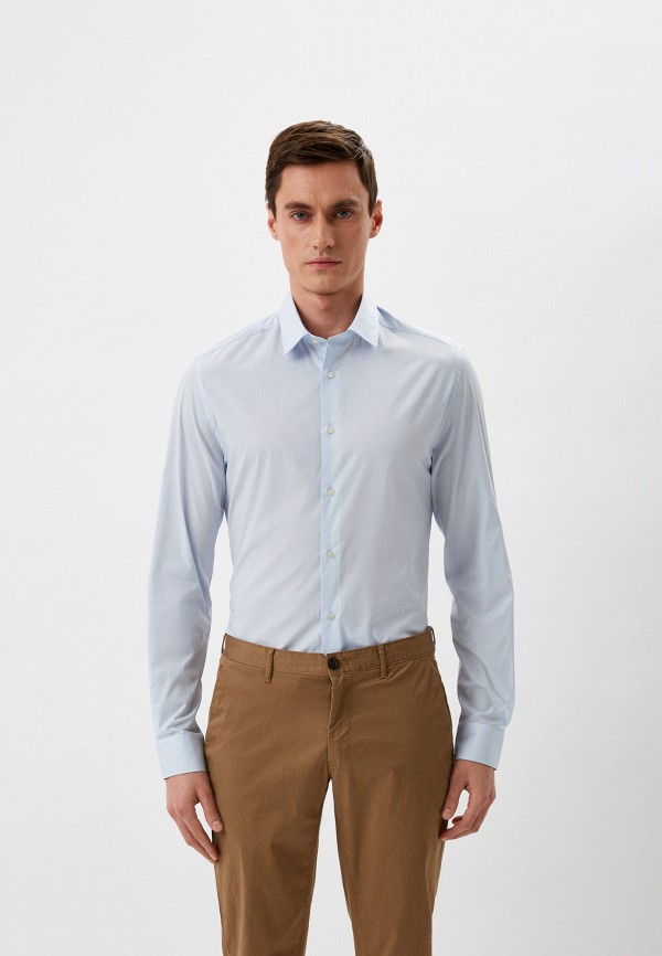 мужская рубашка с длинным рукавом trussardi, голубая