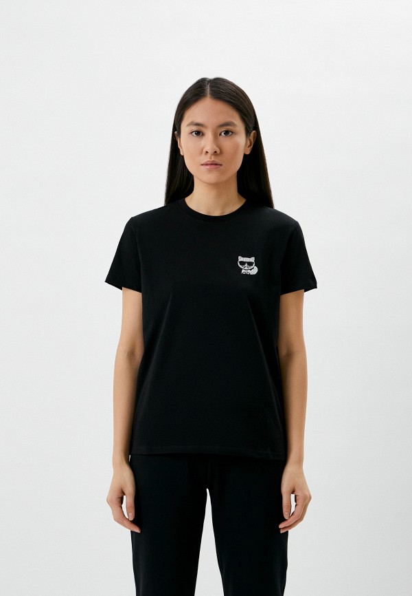 женская футболка karl lagerfeld, черная