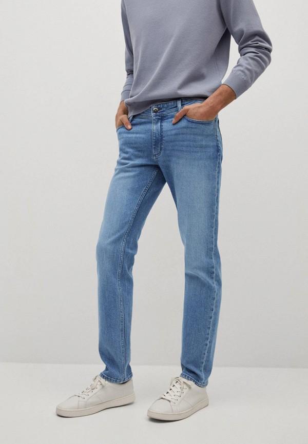 мужские прямые джинсы mango man, голубые