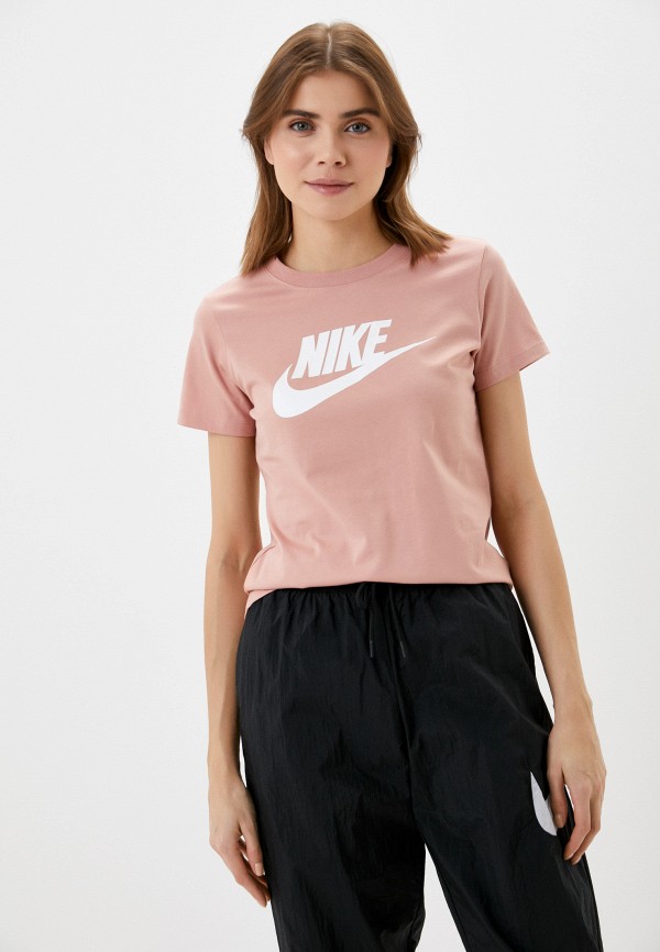 женская спортивные футболка nike, розовая