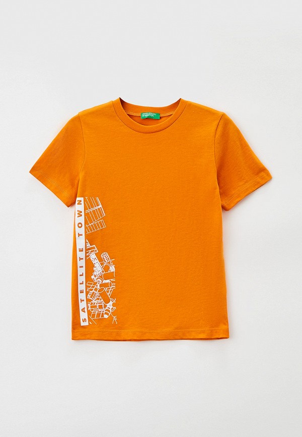 футболка с коротким рукавом united colors of benetton для мальчика, оранжевая