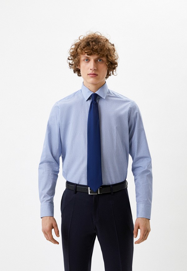 мужская рубашка с длинным рукавом bagutta, синяя