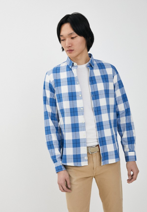 мужская рубашка с длинным рукавом casual friday by blend, голубая