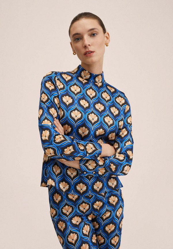 женская блузка mango, синяя