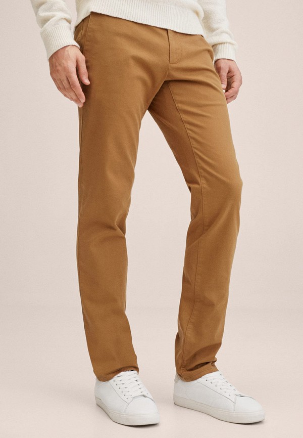 мужские брюки чинос mango man, коричневые