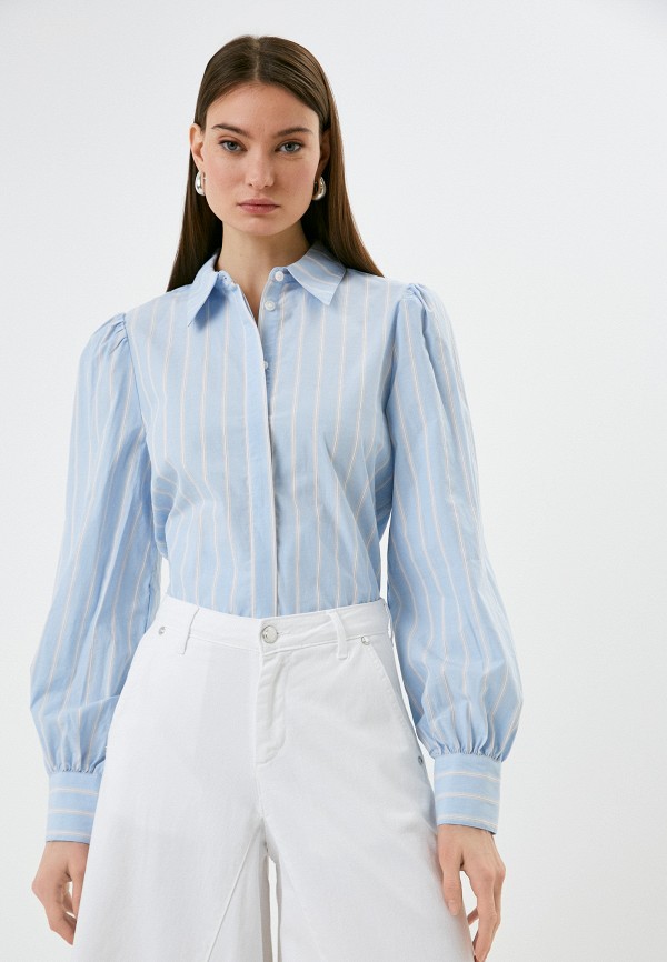 женская рубашка с длинным рукавом b.young, голубая
