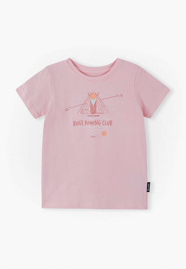 футболка с коротким рукавом reima для девочки, розовая