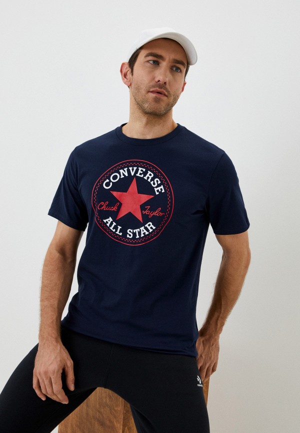 мужская футболка с коротким рукавом converse, синяя
