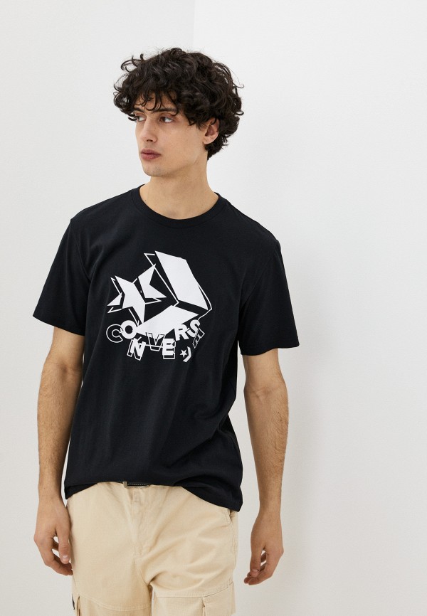 мужская футболка с коротким рукавом converse, черная