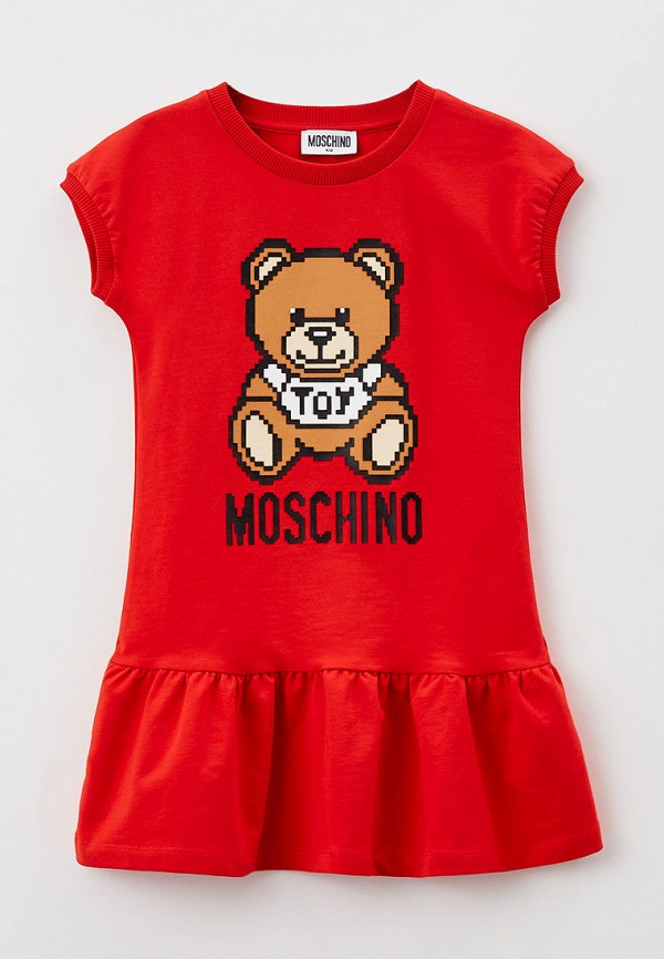 повседневные платье moschino kid для девочки, красное