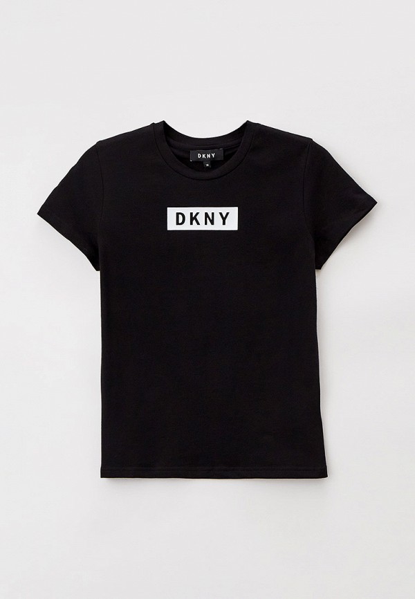 футболка с коротким рукавом dkny для девочки, черная