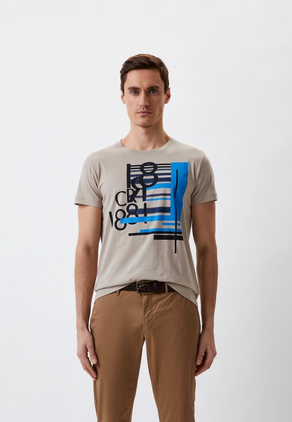 мужская футболка cerruti 1881, бежевая
