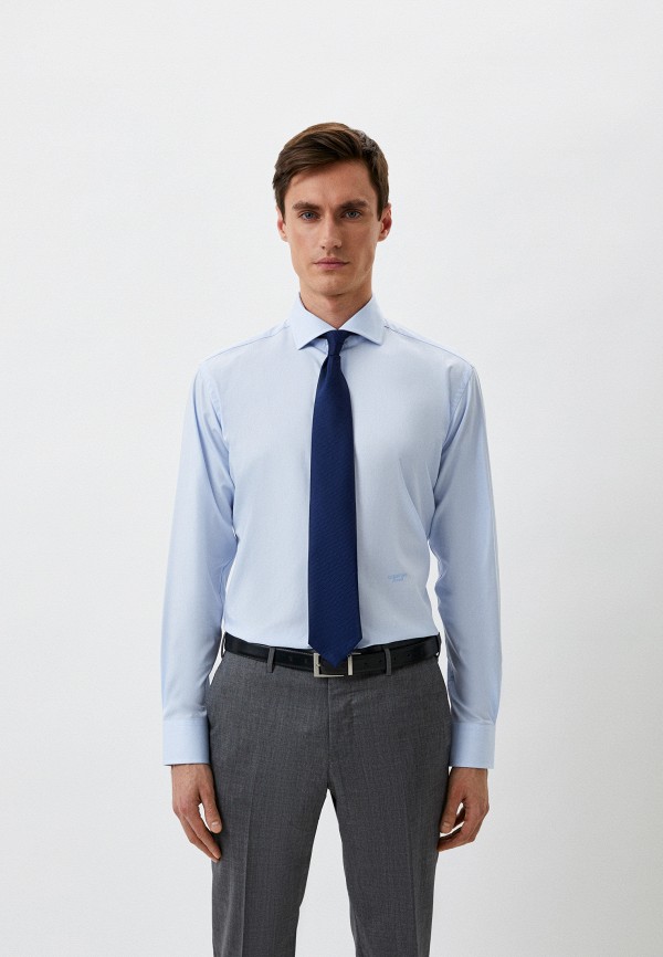 мужская рубашка с длинным рукавом scervino street, голубая