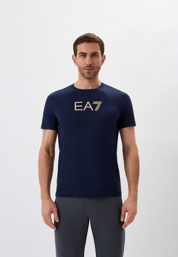 мужская футболка ea7, синяя