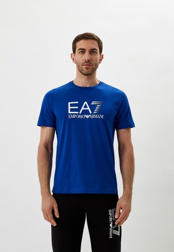 мужская футболка ea7, синяя
