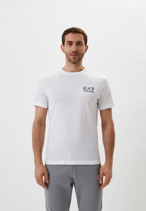 мужская футболка ea7, белая