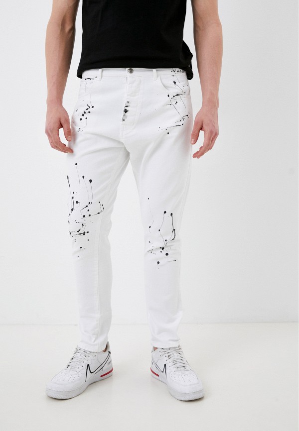 мужские зауженные джинсы j.b4, белые