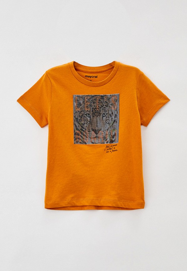 футболка с коротким рукавом mayoral для мальчика, оранжевая