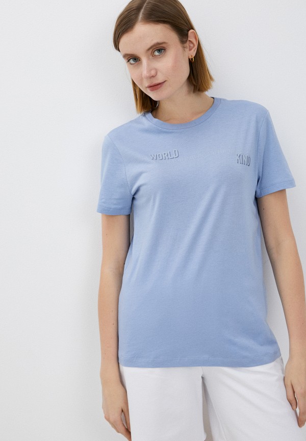 женская футболка united colors of benetton, голубая