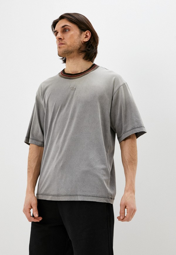 мужская футболка с коротким рукавом diesel, серая