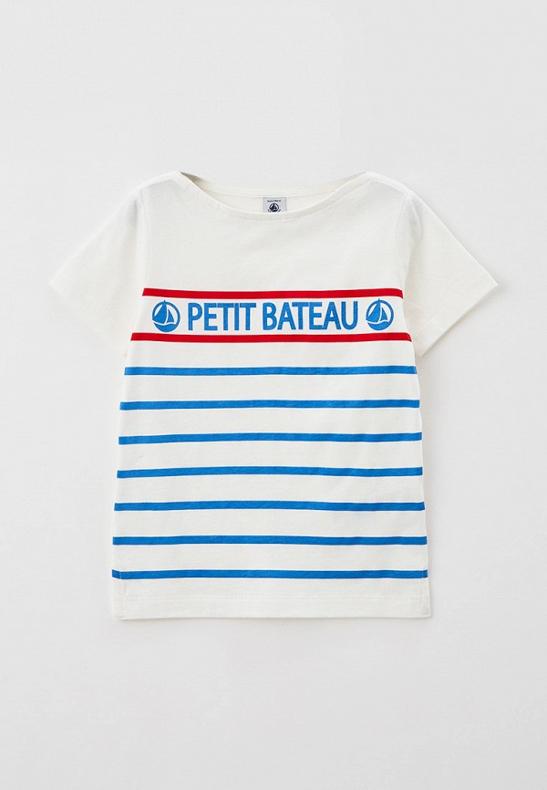 футболка с коротким рукавом petit bateau для мальчика, белая