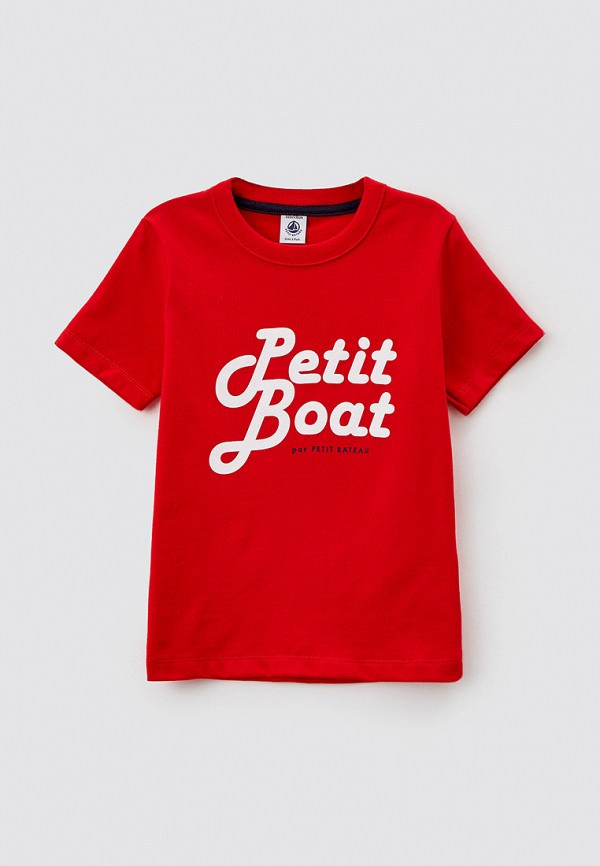 футболка с коротким рукавом petit bateau для мальчика, красная
