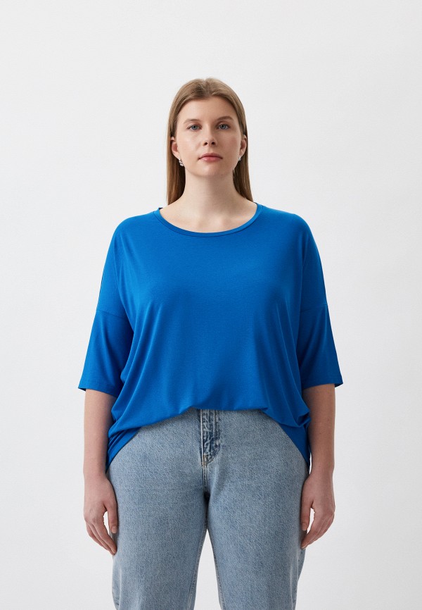 женская футболка persona by marina rinaldi, синяя