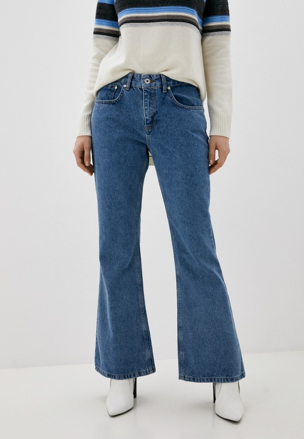 женские джинсы клеш ragged jeans, голубые