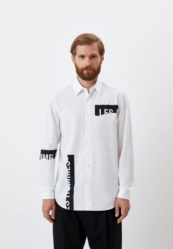 мужская рубашка с длинным рукавом les hommes urban, белая