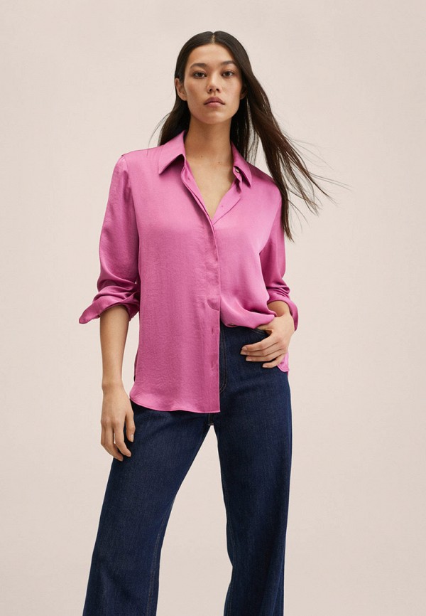женская блузка mango, розовая